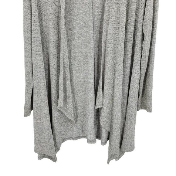 Caution To The Wind Gray Long Sleeve Cardigan S Open Waterfall Space Dye Light - Picture 6 of 9